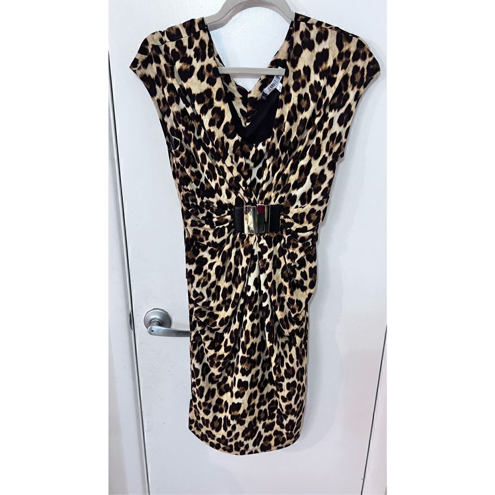 JENNIFER LOPEZ LEOPARD PRINT DRESS SLEEVELESS DRESS NEW WOMENS SIZE S